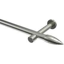 Interdeco GARDINENSTANGE Prestige Samanto 100 cm, 1-läufig (ohne Ringe), 20 mm Ø Edelstahl-Optik