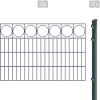 Arvotec Doppelstabmattenzaun »EXCLUSIVE 80 zum Einbetonieren "Ring" mit Zierleiste«, Zaunhöhe 80 cm, Zaunlänge 2 - 60 m 53146422-0 anthrazit H/L: 80 cm x 40 m