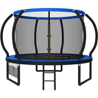 JUMMICO Trampolin Outdoor Ø 228/305/366/427/488 cm mit Schutznetz und Leiter, GS-geprüftes Freizeit-Trampolin für Kinder und Erwachsene, Rahmen mit Rostschutzbeschichtung, Belastbarkeit 150kg