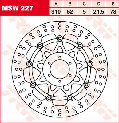 TRW Lucas Brake disc MSW227, drijvend