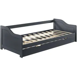 [en.casa] Sofabett 90 x 200 cm Dunkelgrau