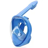 Athlix Taucherbrille Schnorchelmaske Anti-Leak Vollgesichts Unterwasser Maske, Kein Beschlagen, 180 Grad Weitwinkel Sicht, GoPro Halterung blau L (Erwachsene)