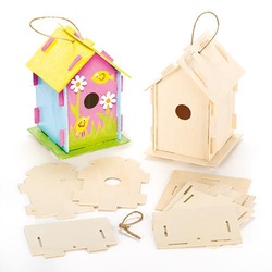 Holz-Bastelsets "Vogelhaus" (pro Set 2) Basteln mit Holz