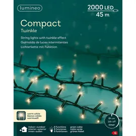 Lumineo Lichterkette Compact Twinkle 2000 LED 45 m warm weiß, grünes Kabel