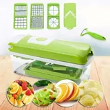 Accessoires Cuisine Et Cuisson,genius Nicer Dicer Smart (12 Pcs.) En Vert - Coupe-légumes Pour Cubes, Bâtonnets, Tranches, Lanières Et Quartiers - Coupe-salade Mandoline Trancheuse À Concombr