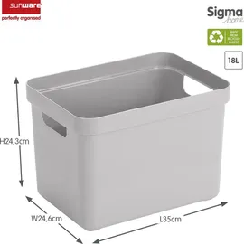 sunware perfectly organised Aufbewahrungsbox 35 x 24,6 x 24,3 cm 1-tlg. hellgrau