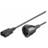 MicroConnect - 2m C14 -schuko 2m C14 Coupler schwarz - Kabel (stecker/buchse, C14 Coupler, rechts, schwarz)