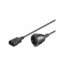 MicroConnect - 2m C14 -schuko 2m C14 Coupler schwarz - Kabel (stecker/buchse, C14 Coupler, rechts, schwarz)