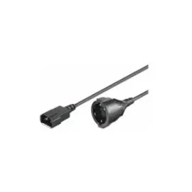 MicroConnect - 2m C14 -schuko 2m C14 Coupler schwarz - Kabel (stecker/buchse, C14 Coupler, rechts, schwarz)