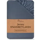 NatureMark Spannbettlaken Jersey-Baumwolle 140 x 200 - 160 x 200 cm Grau