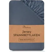 NatureMark Spannbettlaken Jersey-Baumwolle 140 x 200 - 160 x 200 cm Grau