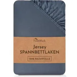 NatureMark Spannbettlaken Jersey-Baumwolle 140 x 200 - 160 x 200 cm Grau
