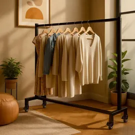 deluke Garderobenständer LENN 150 x 38 x 120 cm Schwarz