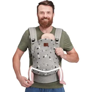 KINDERKRAFT Babytrage MILO, Tragehilfe, 3-48 Monate, 3-20 kg, ergonomisch, verstellbar, grau, Baumwollmix - Grau