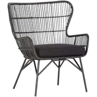 Landscape Ohrensessel Beachclub, Schwarz, Holz, Metall, Textil, Rattan, 74x87x64 cm, erweiterbar (Typenauswahl), Wohnzimmer, Sessel, Ohrensessel