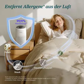 Levoit Luftreiniger mit Aromatherapie, HEPA Luftfilter gegen Schimmel, Staub und Tierhaare bis zu 0,3 μm für Schlafzimmer, 7 Watt Energiesparend, 3 Geschwindigkeiten, Weiß