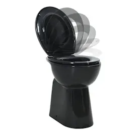 vidaXL Hohe Spülrandlose Toilette Soft-Close 7cm Höher Keramik Schwarz