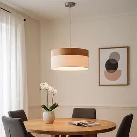 GLOBO Hängeleuchte 1-flg. 40 cm rund Textil weiß