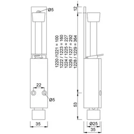 KWS Türfeststeller 1226.02 Alu.silberf.lack.Hubh.120mm Türmontage KWS