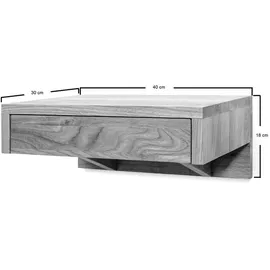 woodek Schwebender, Braun, Holz, Echtholz,Eiche, 40x18x30 cm, FSC 100%, Schlafzimmer, Nachttische