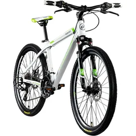 Galano 26 Zoll Toxic Mountainbike Hardtail MTB Jugendmountainbike Jugendfahrrad (weiß/grün/schwarz, 46 cm)