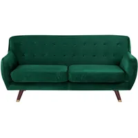 Beliani Sofa 3-sitzer Bodo Samtstoff Smaragdgrün