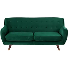Beliani Sofa 3-sitzer Bodo Samtstoff Smaragdgrün