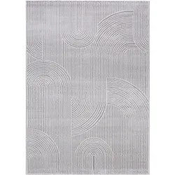 Teppich SEHRAZAT "Moda 1100", grau, B:160cm H:9mm L:230cm, Kunstfaser, Teppiche, Kurzflor, 3 D Effekt Optik, Hoch Tief Struktur, Wohnzimmer