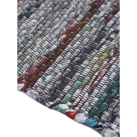 carpetfine Kelim Chindi, grau, 200x250 cm | Moderner Teppich für Wohn- und Schlafzimmer