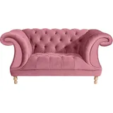 Max Winzer Max Winzer® Loveseat »Isabelle, Loungesessel«, mit Knopfheftung & gedrechselten Füßen in Buche natur, Breite 167 cm rosa