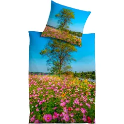Bettwäsche KINZLER "Sunny", bunt, B/L: 135cm x 200cm, , Satin, B/L: 80cm x 80cm, Satin, Obermaterial: 100% Baumwolle, Bettwäsche, aus Baumwoll-Satin
