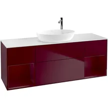 Villeroy & Boch Finion Waschtischunterschrank F981HBHB 160cm, Abdeckplatte white matt, Regale Peony matt lacquer, Peony Matt