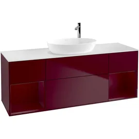 Villeroy & Boch Finion Waschtischunterschrank F981HBHB 160cm, Abdeckplatte white matt, Regale Peony matt lacquer, Peony Matt