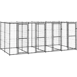 Outdoor-Hundezwinger Stahl mit Überdachung 9,68 m2
