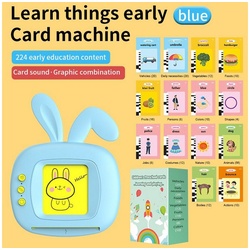 autolock Lernspielzeug Sprechende Flash Karten Kleinkinder Vorschul Lernmaschine, Flash Karten Lernspielzeug 224 Wörter Englisch für Kinder blau