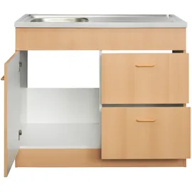 kochstation Spülenschrank KS-Elster 100 x 60 x 85 cm Braun