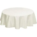 EUGAD Tischdecke Abwaschbar Damast Ornamente Rund 160 cm Creme