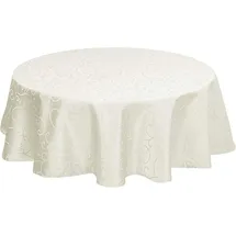 EUGAD Tischdecke Abwaschbar Damast Ornamente Rund 160 cm Creme