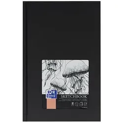 OXFORD Skizzenbuch Sketchbook DIN A5 blanko, schwarz Hardcover 96 Seiten