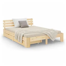 Homestyle4u Holzbett 140 x 200 cm Braun