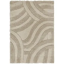 KADIMA DESIGN Hochflor-Teppich aus 100% recyceltem Polyester, handgeschnitzt & umweltfreundlich – "Nadd". Naturfarben, 80x150 cm Kadima Design