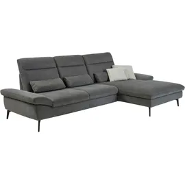 Hukla Ecksofa "HU-HP22156 L-Form", schwarz (cyber anthrazit), B:309cm H:103cm T:193cm, 100% recyceltes Polyester, Sofas, Ecksofa, inkl. Kopfpolsterverstellung, optional mit Sitztiefenverstellung