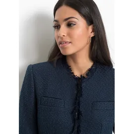 bonprix Bouclé Longblazer blau, Gr.36, Charismatischer Bouclé- Longblazer,