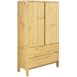 otto home Wäscheschrank OTTO HOME "Luven", beige (natur), B:98cm H:137cm T:34cm, Massivholz, Schränke, aus massiver Kiefer, Höhe 137 cm, mit 2 Schubladen und 2 Türen