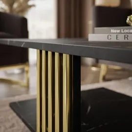 lookway Saphira Gold Schwarz Marmor 100 x 40 x 60 cm