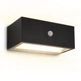 B.K.Licht Außenwandleuchte Kunststoff 18,5x9,5x7,5 cm Akku Bewegungsmelder Schwarz