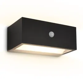 B.K.Licht Außenwandleuchte Kunststoff 18,5x9,5x7,5 cm Akku Bewegungsmelder Schwarz