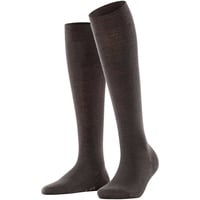 Falke Damen Kniestrumpf - Softmerino KH, lange Socken, einfarbig Dunkelbraun 37-38