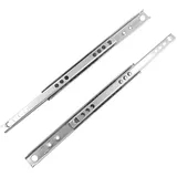 BE-TOOL Schubladenschienen, 17 mm Stahl, seitliche Montage, silberfarben, 2 Stück, teleskopisch, leise und glatt