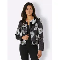 CREATION L Polyester-Seiden-Blazer in schwarz-grau-gemustert | Gr.: 46